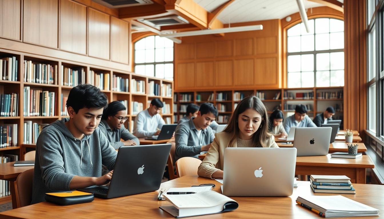 Students collaborating in study space
